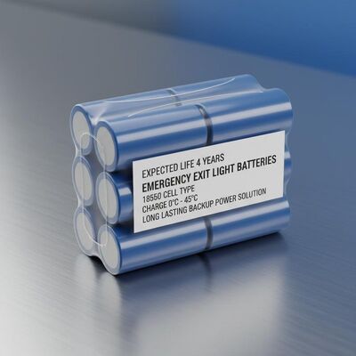 Harapan Hidup 4 Tahun Lampu Keluar Darurat Baterai 18650 Jenis Sel Pengisian 0C 45C Solusi Daya Cadangan Berpanjangan
