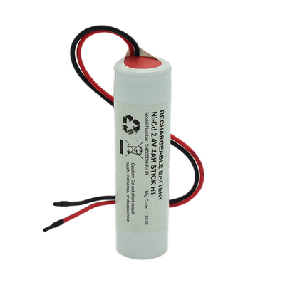 Ni Cd D4000mah 2.4 Volt Baterai Lampu Keluar Tipe Stick Dengan PVC Putih