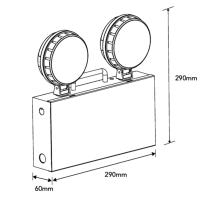 Twin Spots Emergency LED Downlight Putih 2.5W 130mm CRI70 5700k