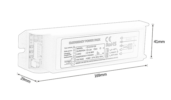 Trickle Charge Emergency Power Pack Inverter tipe yang dipertahankan Emergency Full Power 15-36W GS-Q1130