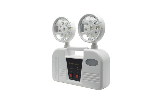 3 jam Durasi 6W Twin Head Emergency Light AC 85-265V ABS