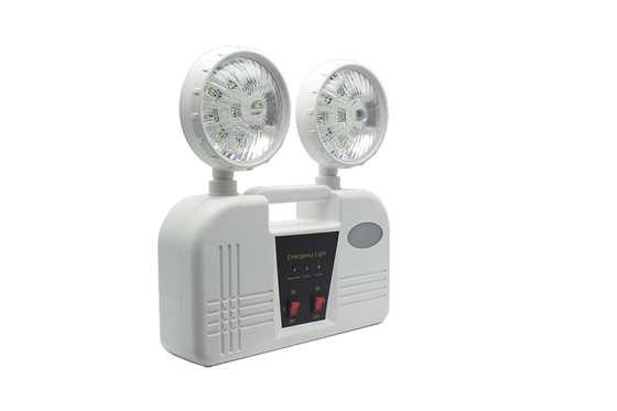 3 jam Durasi 6W Twin Head Emergency Light AC 85-265V ABS