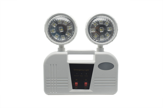 3 jam Durasi 6W Twin Head Emergency Light AC 85-265V ABS
