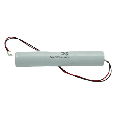 Pencahayaan darurat Cell nikel-kadmium tertutup dengan IEC 61951 3.6V C2500mAh