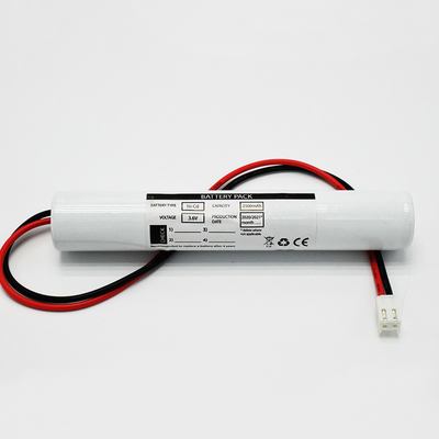 3.6V 2500mAh Ni-CD Baterai Untuk Pencahayaan Darurat Dengan Biaya Tinggi
