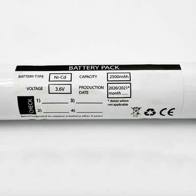 3.6V 2500mAh Ni-CD Baterai Untuk Pencahayaan Darurat Dengan Biaya Tinggi