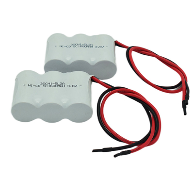 Produsen yang dapat disesuaikan 3.6V 1600mAh Lampu darurat Ni Cd Baterai