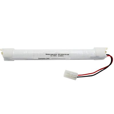 Baterai pencahayaan darurat Baterai Ni-Cd SC1800mAh 6.0V 10.8Wh Tipe Stick OEM Dengan Modul Pemasangan Dinding Sisi