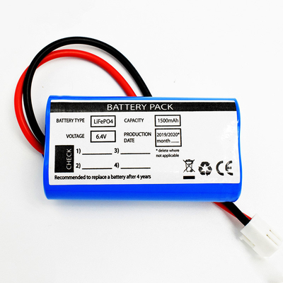 Paket Baterai Isi Ulang 1500 MAh LiFePO4 6.4V Tipe Berdampingan