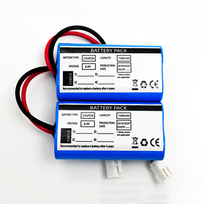 Paket Baterai Isi Ulang 1500 MAh LiFePO4 6.4V Tipe Berdampingan
