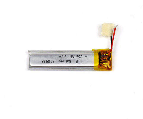 Baterai Li-Polymer Lampu Darurat 310938 75mAh 3.7V Dengan Konektor
