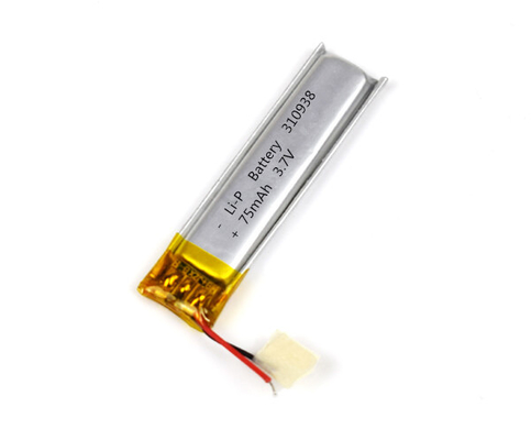 Baterai Li-Polymer Lampu Darurat 310938 75mAh 3.7V Dengan Konektor