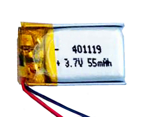 Lampu Darurat Baterai Lithium Ion Polimer Isi Ulang 401119 55mAh 3.7Volt