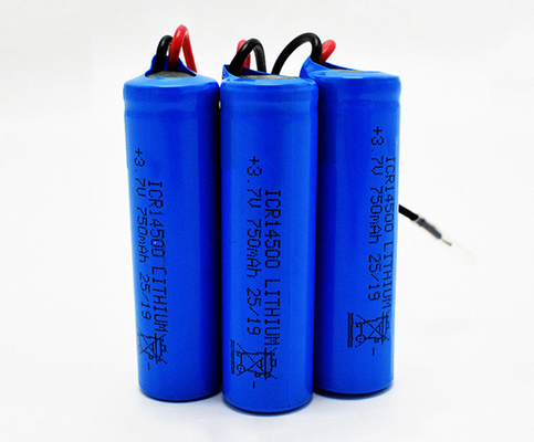 Baterai Lithium 750mAh 3.7V ICR14500 Tidak Berbau Dengan Jaket PVC