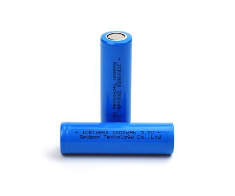 Baterai Lithium ICR18650 3.7 V 2000mAh yang dapat diisi ulang Tidak Berbau